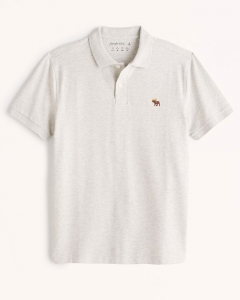 Polo Abercrombie xám logo màu