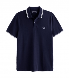 Polo Abercrombie xanh phối viền cổ