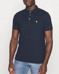 Polo Abercrombie xanh đen 3 nút cổ