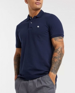 Polo Abercrombie xanh đen logo trắng