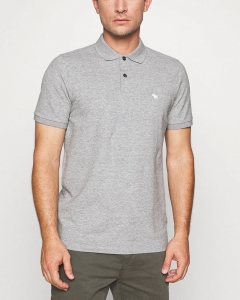 Polo Abercrombie xám logo trắng