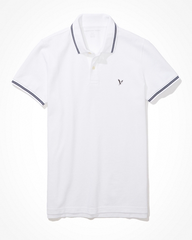 Polo nam American Eagle màu trắng