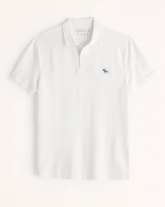 Polo Abercrombie màu trắng Logo 3D